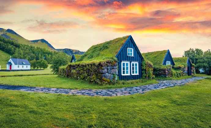 Dorf Skogar auf Island